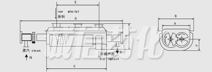 JYG系列空心槳葉干燥機安裝結構圖